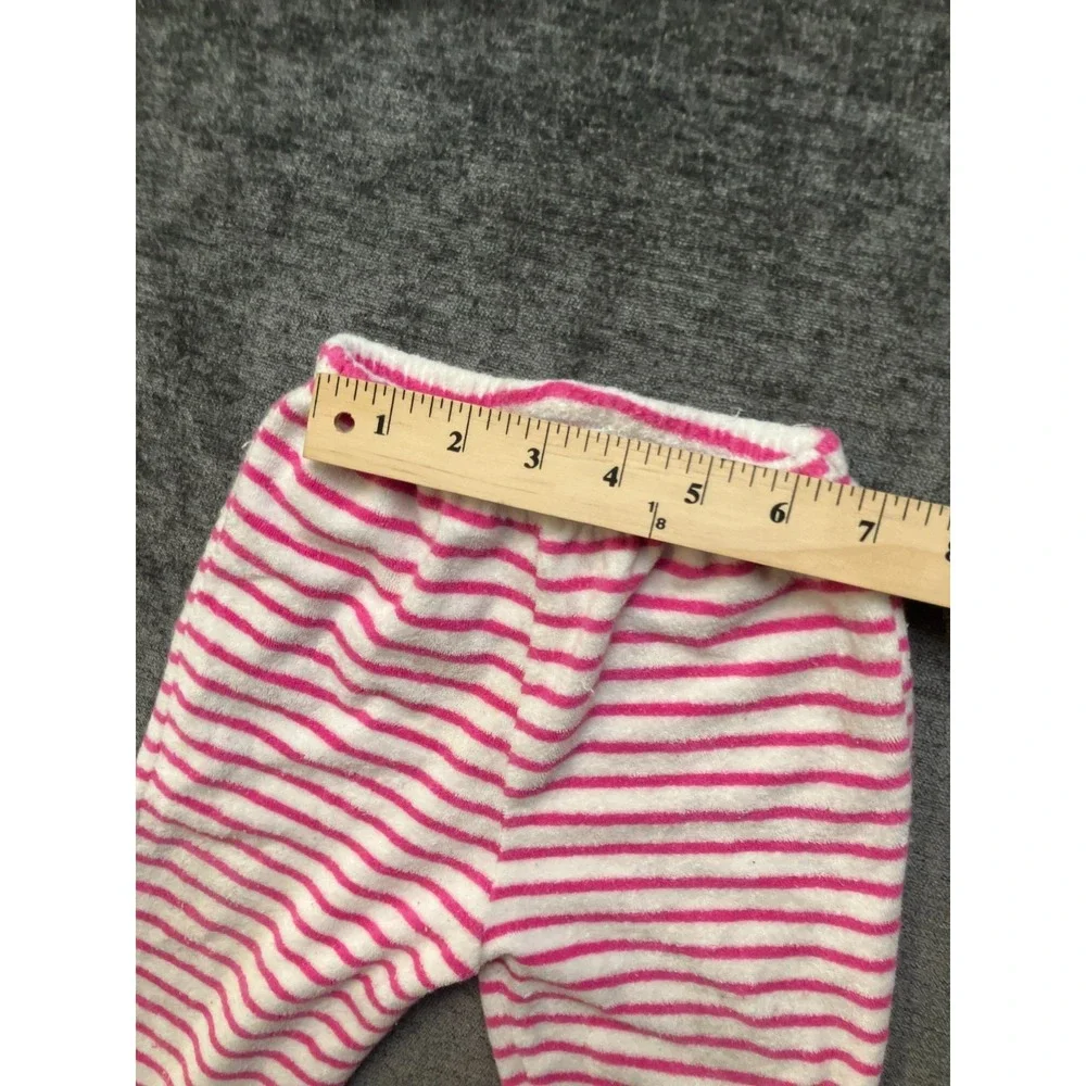 Kissy‎ Kissy 2-Piece Fleece Outfit Set Baby 12-18 White Pink Striped Snap Front